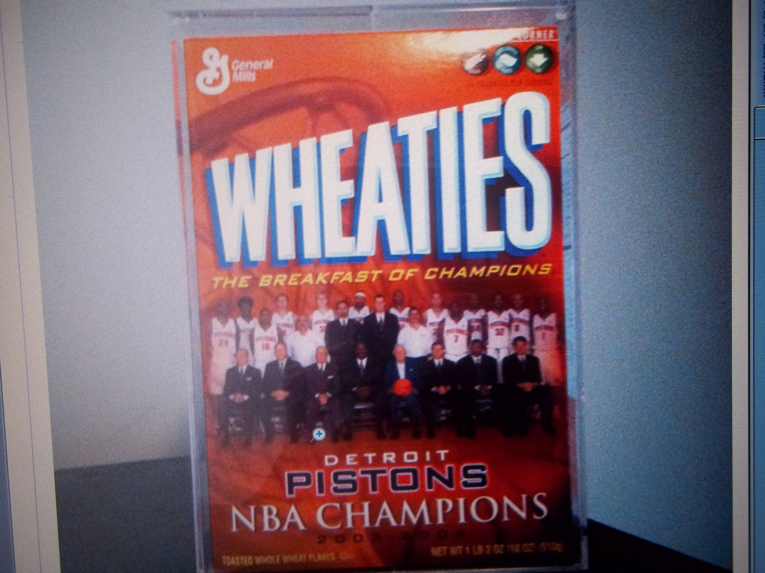 Wheaties Pistons Cereal Box