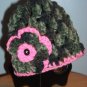 Crocheted Baby Hat -Camo & Pink