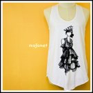Fashion Design Cotton Sleeveless Tank Top, Racerback, Free Size