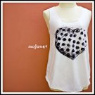 Sweetheart Cotton Sleeveless Tank Top, Racerback, Free Size