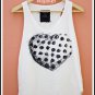 Sweetheart Cotton Sleeveless Tank Top, Racerback, Free Size