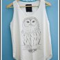 Owl Cotton Sleeveless Tank Top, Racerback, Free Size