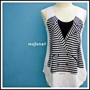 Printed Stripe Suit Cotton Sleeveless Tank Top, Racerback, Free Size