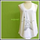 Paris Eiffle Tower Sleeveless Tank Top, Racerback, Free Size