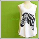 Zebra Cotton Sleeveless Tank Top, Racerback, Free Size