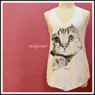 Kitty Sleeveless Tank Top, Racerback, Free Size