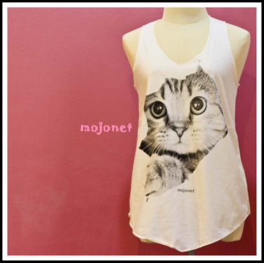 Kitty Sleeveless Tank Top, Racerback, Free Size