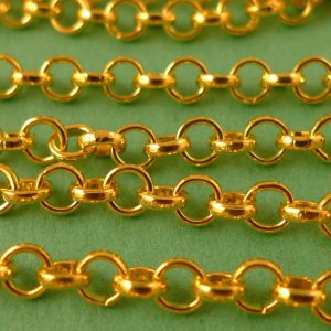 5 meters Gold Coloured Cross Chain 4mm