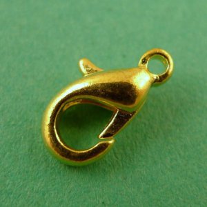 10pcs 12mm Lobster Clasp, Golden Colour