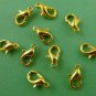 10pcs 10mm Lobster Clasp, Golden Colour