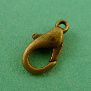 10pcs 12mm Lobster Clasp, Antique Bronze Colour