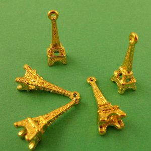 5pcs Golden Eiffel Tower Charm