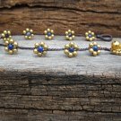 Sodalite Brass Flower Anklet