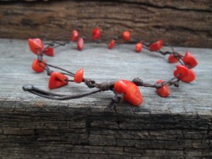 Red Coral Knot Anklet