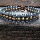 Triple Smoke Brass Row Bracelet