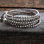 3 Wrap Silver Bead Bracelet /Necklace