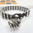 Silver Beaded Elephant Bracelet