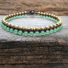 Jade Woven Brass Anklet