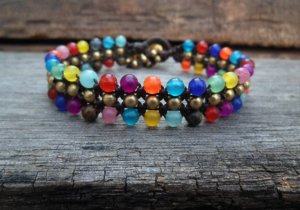 Candy  Brass Row Bracelet
