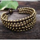3 Line Brass Bead Bracelet