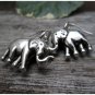 Silver Beaded Elephant  Earring