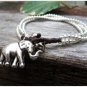 3 Chain Silver Beaded Elephant Bracelet