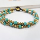 Twist Turquoise Brass Bracelet