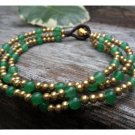 Twist  Jade  Brass Bracelet
