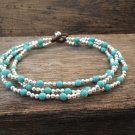 Twist Turquoise  Silver  Bracelet
