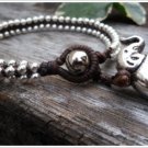 Elephant Silver Bead Woven Bracelet