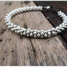 Silver Beaded Woven Bracelet
