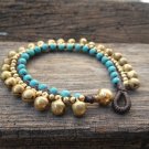 Turquoise Brass Bell Bracelet