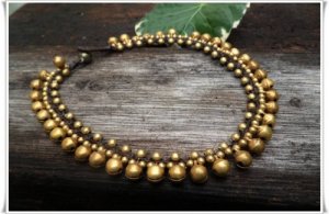 Row Brass Bell Anklet