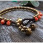 Orange Coral Brass Bracelet