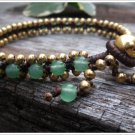 Jade  Brass Bead Bracelet