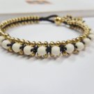 Howlite   Brass  Bead Bracelet