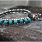 Turquoise Silver Bead Bracelet