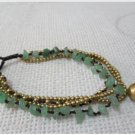 Jade  Brass  Bead  Chain Anklet