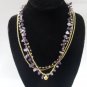 Ametyst Brass Bead Chain Necklace
