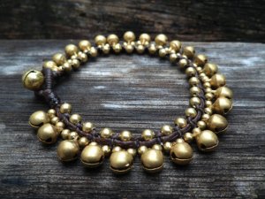Row Brass Bell  Bracelet