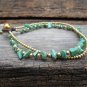 Turquoise  Brass  Bead  Chain Anklet