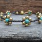 Turquoise Brass Flower Bracelet