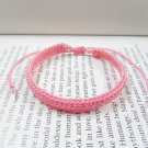 Friendship  Crochet  Pink Bracelet