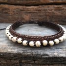 Handmade Crochet  Round  Howlite  Bracelet