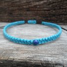 Single Dark Blue Howlite  Wax Cord  Bracelet