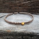 Single Yellow  Howlite  Wax Cord  Bracelet