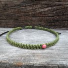 Single Pink  Wax Cord  Bracelet