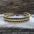 2 Line Brass Bead Bracelet