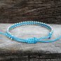 Blue Cord Silver Bead Bracelet