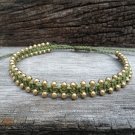 Green Brass Bead Bracelet
